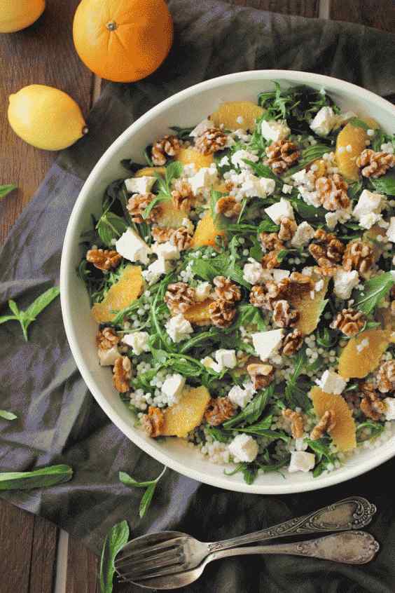 11. Ensalada de cítricos y cuscús de perlas