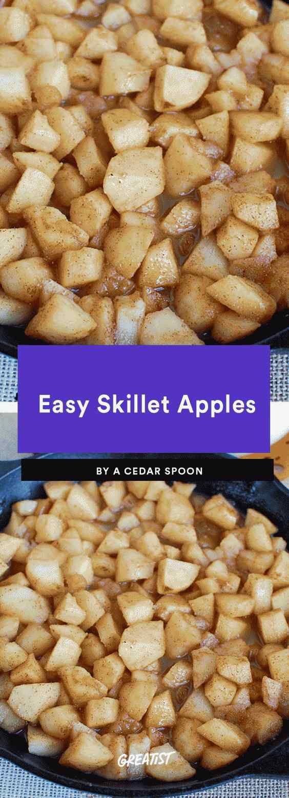 Receta fácil de manzanas en una sartén