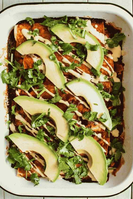 6. Tofu Scramble Black Bean Vegan Breakfast Enchiladas